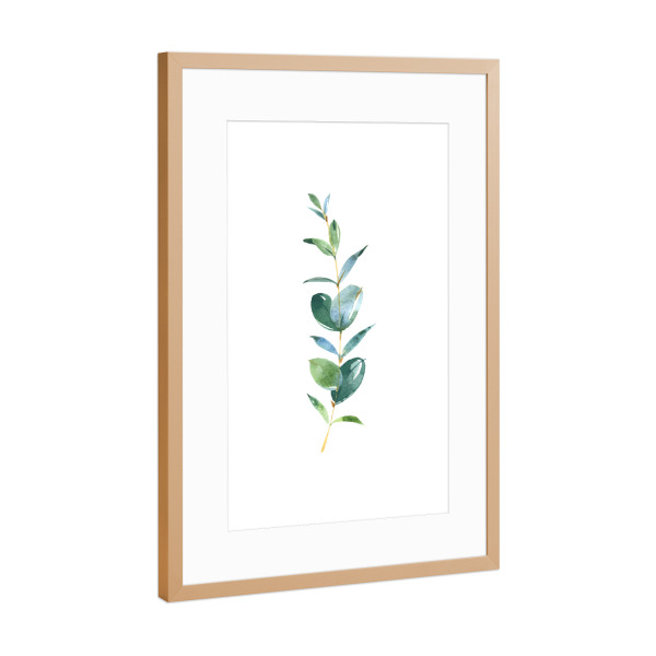 Poster mit Rahmen Kupfer "Eucalyptus No.1 Watercolor" artboxONE - Floral - Eukalyptus,Zweig,Aquarel,Wasserfarbe