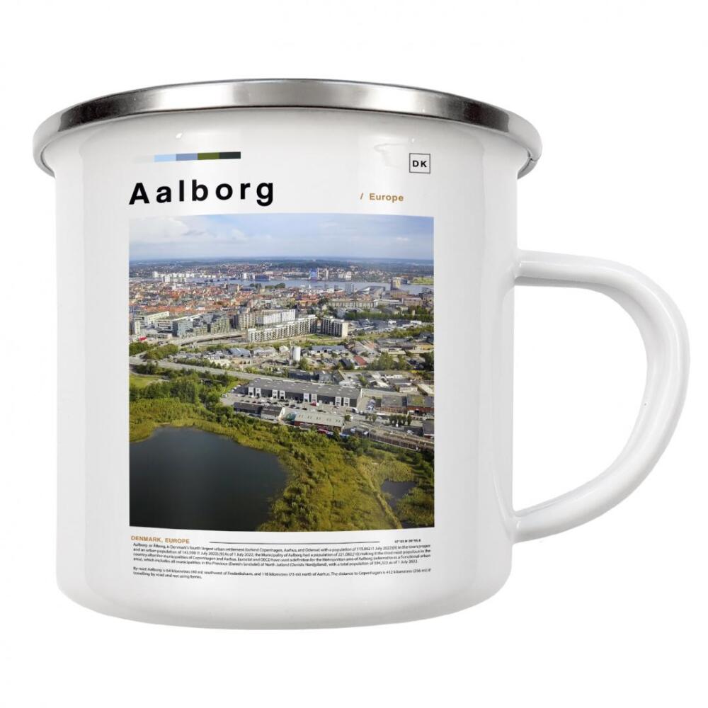 Emaille Tasse "Cover der Aalborg-Zeitung" artboxONE - Städte,Architektur