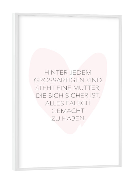 Poster mit weißem Rahmen "Großartiges Kind" artboxONE - Typografie,Für Mama