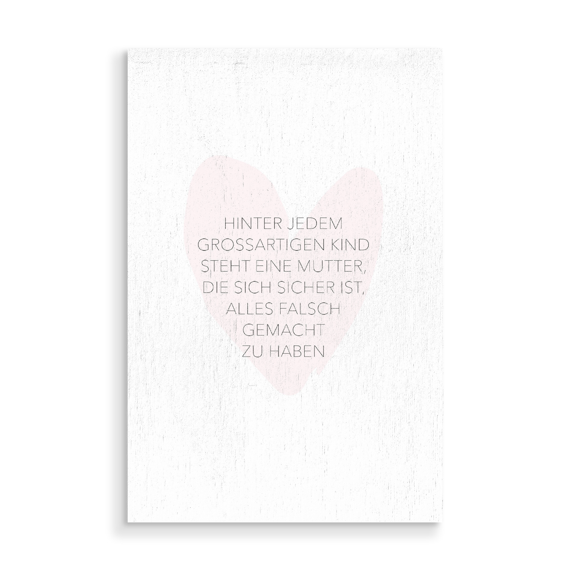 Holzbild "Großartiges Kind" artboxONE - Typografie,Für Mama - Mama,Mami,Mutter,Großartig,Hinter jedem großartigen kind steht eine mutter