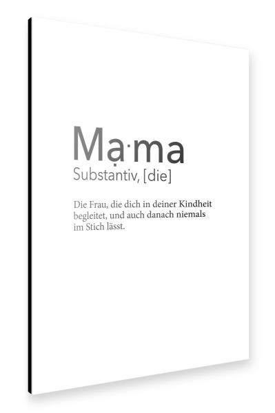 Alu-Dibond "Mama Definition - Kindheit" 30x20 cm artboxONE