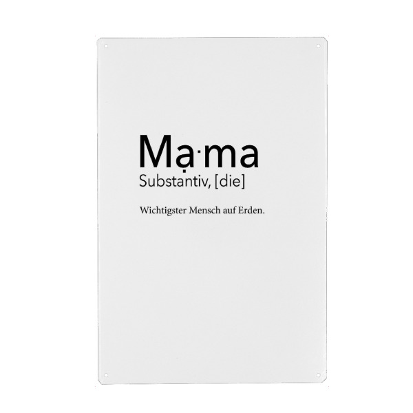 Holzbild "Mama Quote - Wichtigster Mensch" artboxONE - Typografie,Schwarzweiß,Für Mama