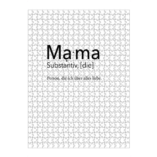 Puzzle Ravensburger "Mama Definition - Liebe" artboxONE - Typografie,Schwarzweiß,Für Mama - Mama,Definition,Mutter,Mami,Muttertag,Liebe - Bild mama
