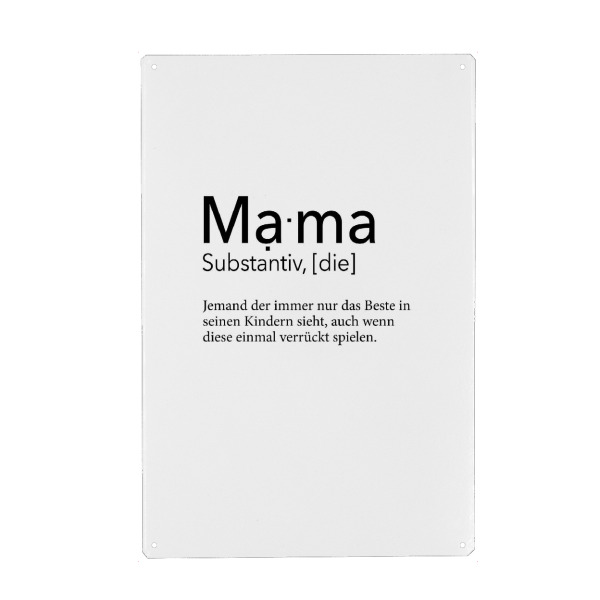Holzbild "Mama Quote - Verrückte Kinder" artboxONE - Typografie,Schwarzweiß,Für Mama - Mama,Definition,Mutter,Mami,Muttertag,Mama definition