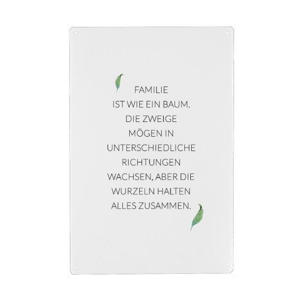 Holzbild "Familie ist wie ein Baum" artboxONE - Typografie,Schwarzweiß,Für Mama,Für Papa - Familie,Baum,Wurzeln,äste,Mama,Papa,Mutter,Vater