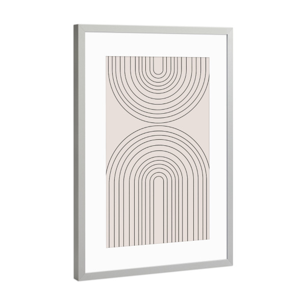 Poster mit Rahmen Silber "Modern Arch Art" artboxONE - Abstrakt