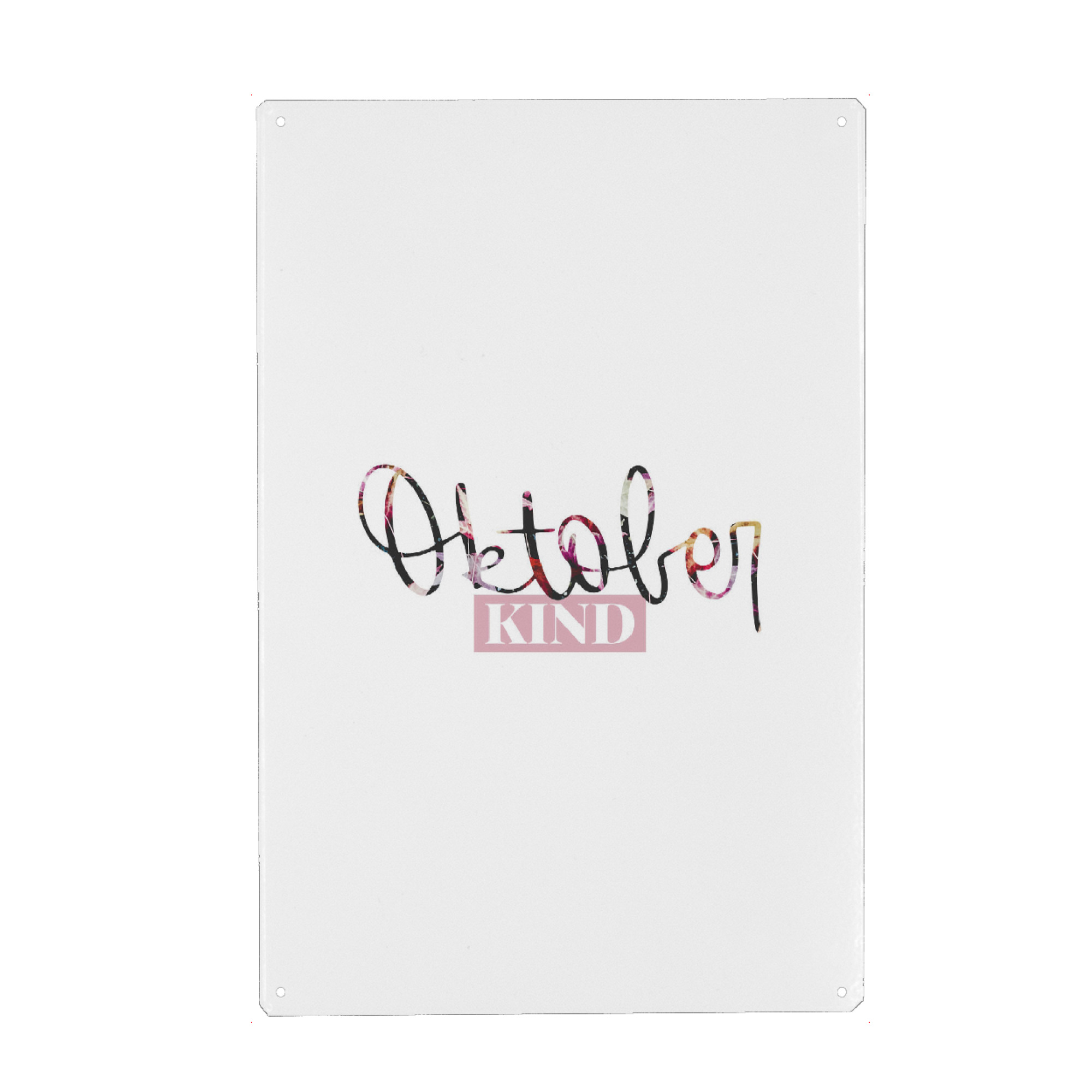 Holzbild "Oktoberkind" artboxONE - Typografie,Für Kinder