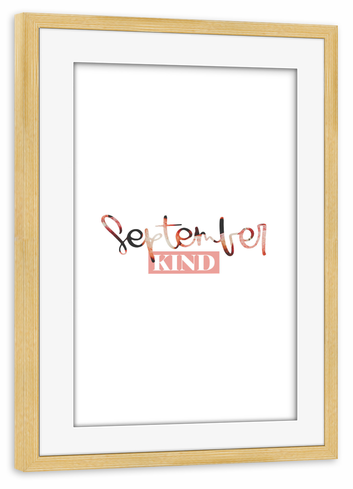 Poster mit Rahmen kiefer "September Kind" artboxONE - Typografie