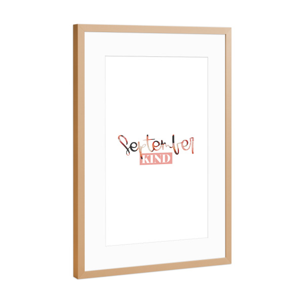 Poster mit Rahmen Kupfer "September Kind" artboxONE - Typografie