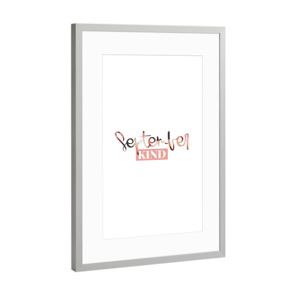 Poster mit Rahmen Silber "September Kind" artboxONE - Typografie