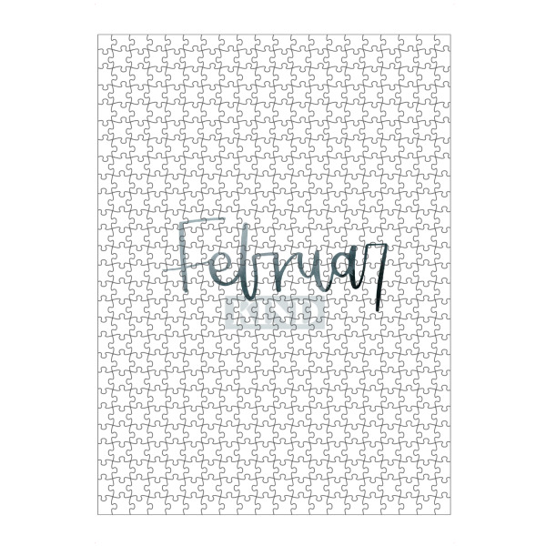 artboxONE Puzzle "Februarkind" artboxONE - Typografie - Februar,Monat,Februarkind,Kinderzimmer,Kinderzimmerprint,Monatsposter,Geburtsmonat