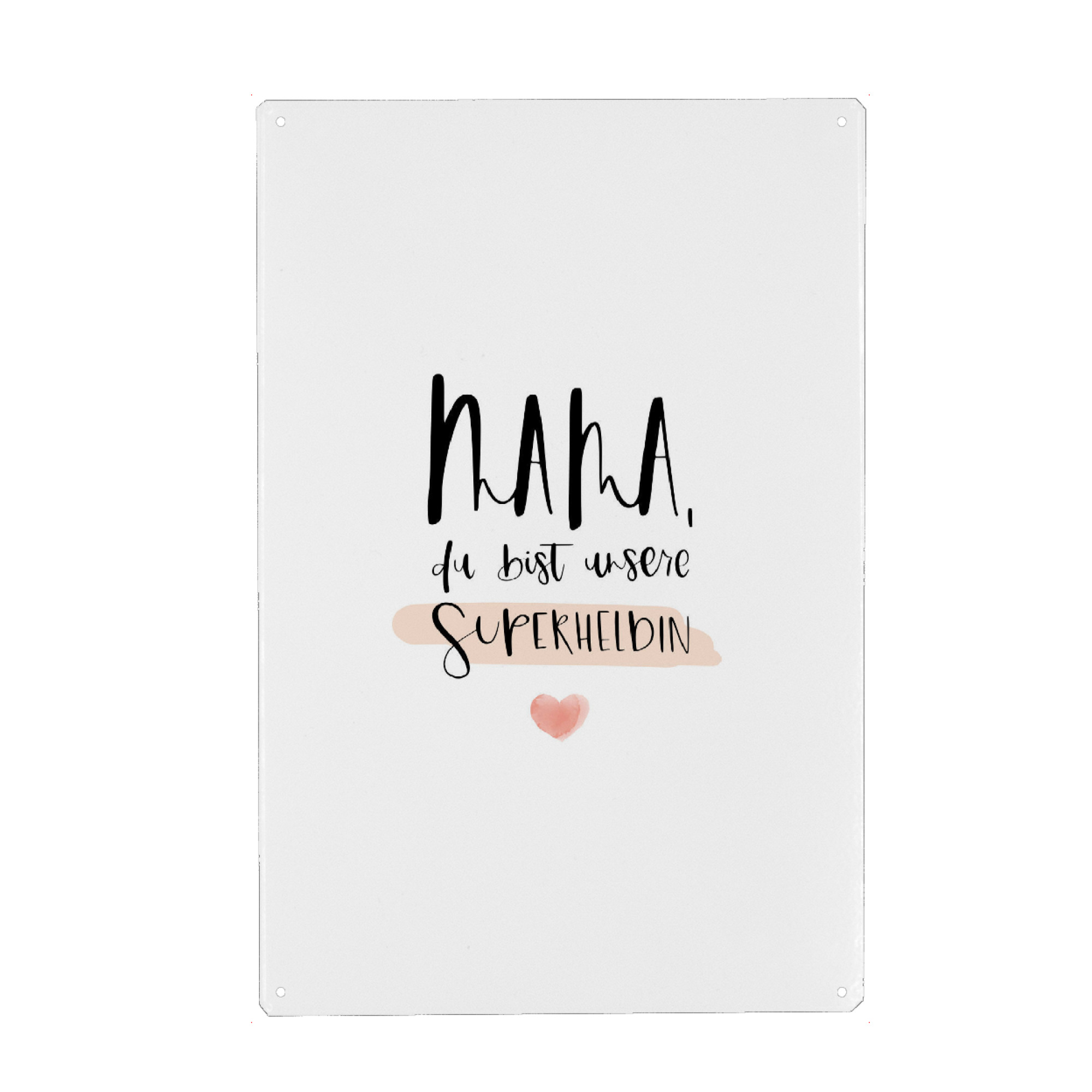 Holzbild "Mama, unsere Superheldin" artboxONE - Typografie,Für Mama