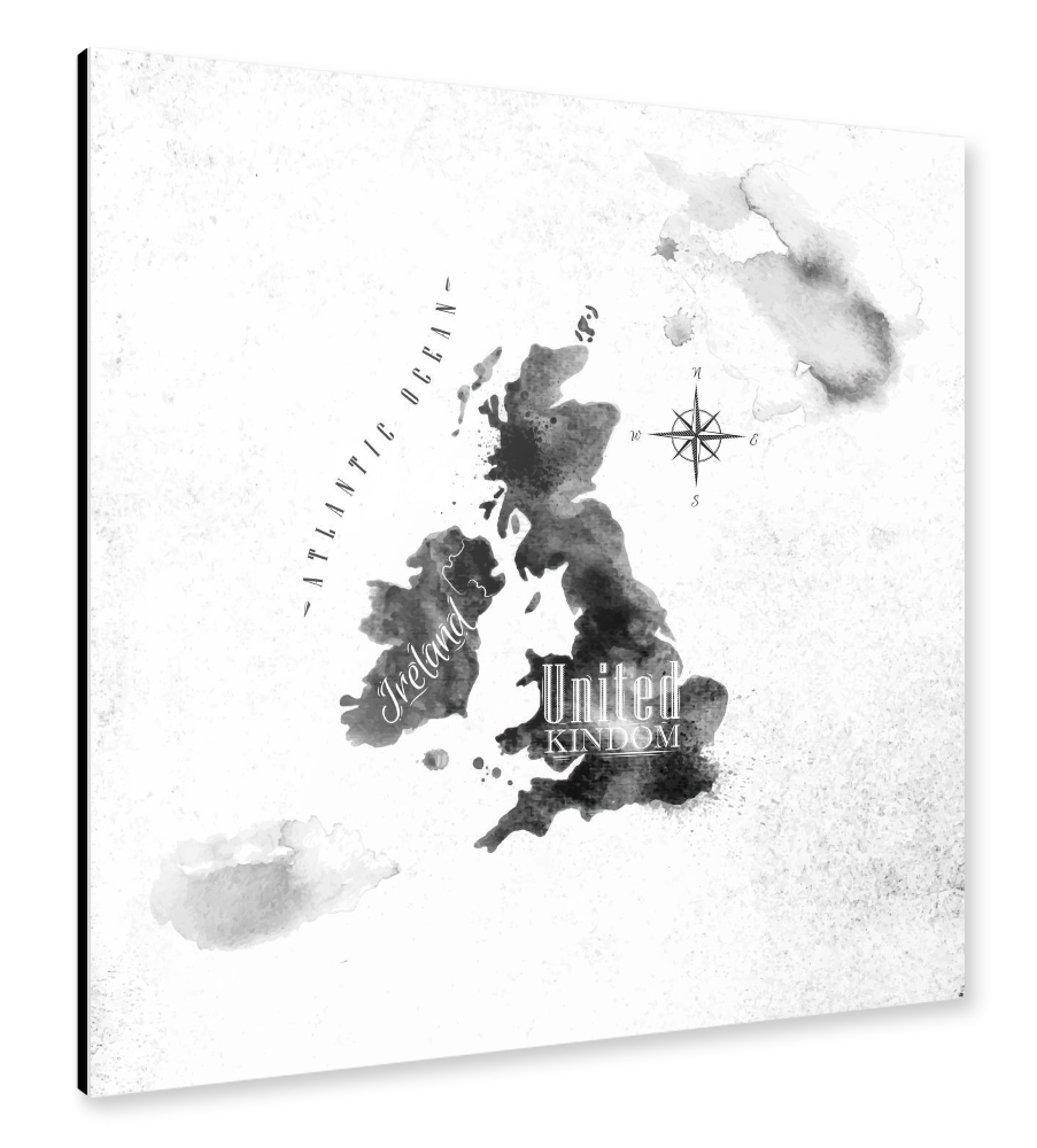 Alu-Dibond "Ink United Kingdom Map" 30x30 cm artboxONE