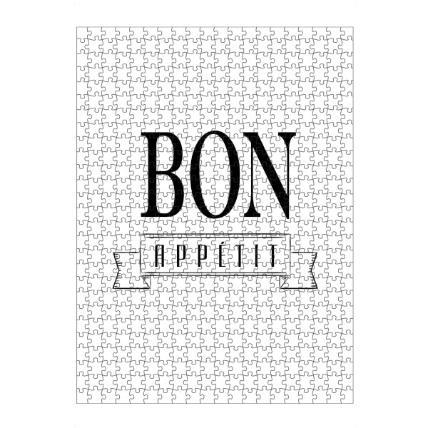 artboxONE Puzzle "Bon Appetit Black and White" artboxONE - Typografie,Essen & Trinken,Schwarzweiß