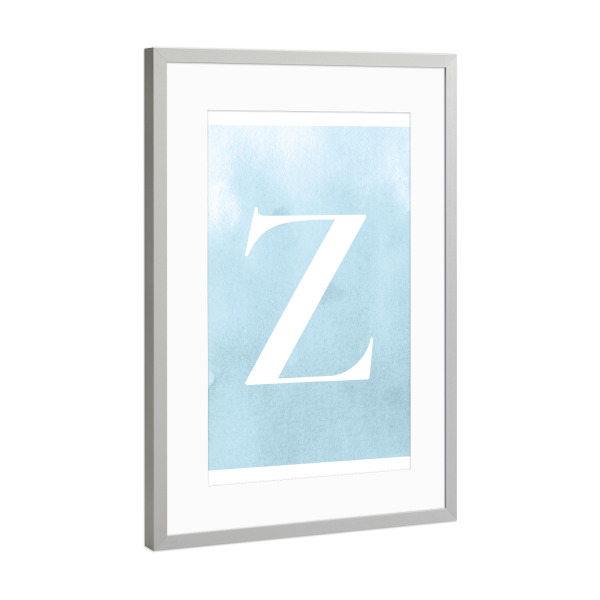 Poster mit Rahmen Silber "Babyboy Z" artboxONE - Typografie,Für Kinder,Buchstaben / Z