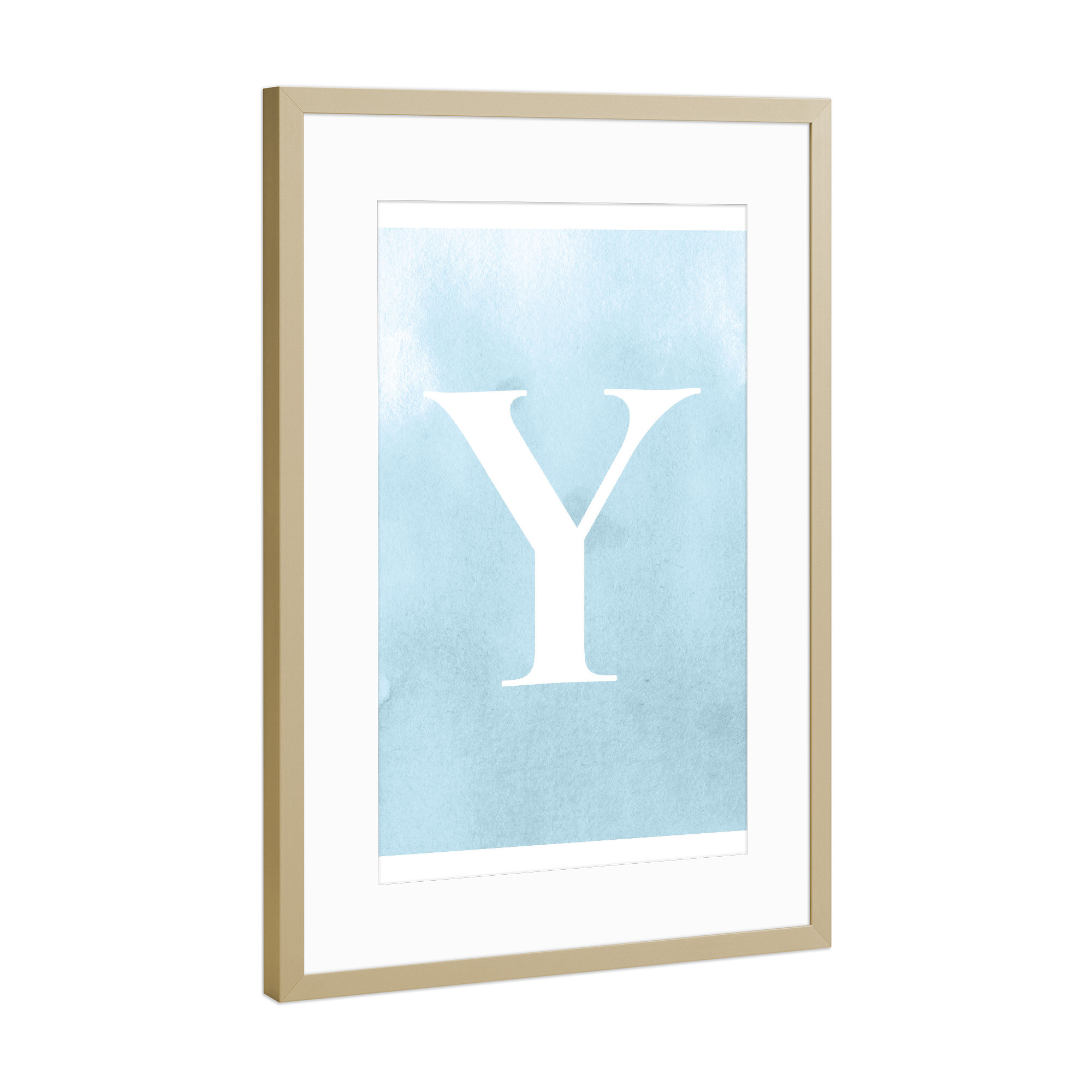 Poster mit Rahmen Gold "Babyboy Y" artboxONE - Buchstaben / Y - Y,Namen,Namensposter,Buchstabe,Anfangsbuchstabe,Buchstabenposter,Initialien