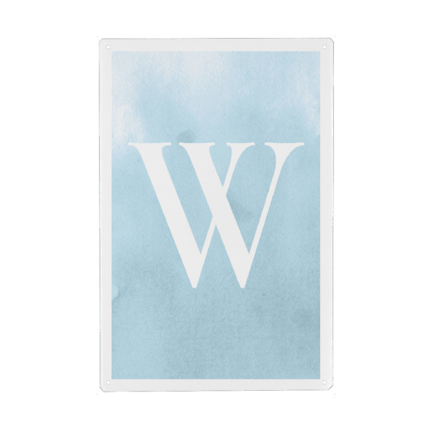 Metall Poster "Babyboy W" artboxONE - Typografie,Für Kinder,Buchstaben / W