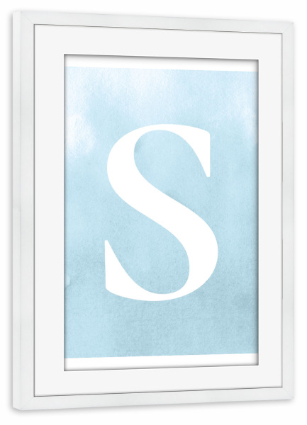 Poster mit Rahmen weiß "Babyboy S" artboxONE - Buchstaben / S - Buchstabenposter,Anfangsbuchstabe,Buchstabe,Namen,Namensposter,Initialien