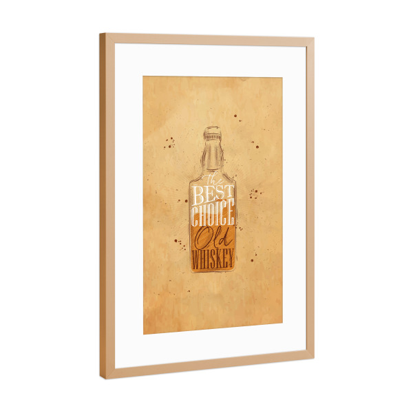 Poster mit Rahmen Kupfer "Whiskey best choice craft" artboxONE - Essen & Trinken / Alkohol