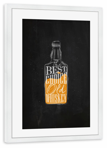 Poster mit Rahmen weiß "Whiskey best choice color" artboxONE - Schwarzweiß,Essen & Trinken / Alkohol