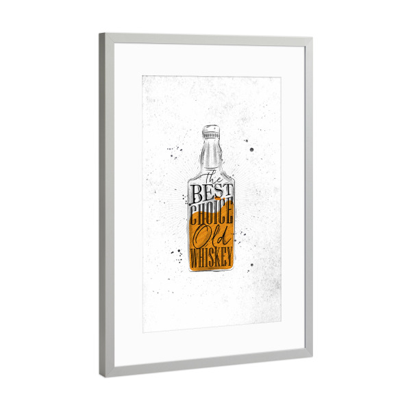 Poster mit Rahmen Silber "Whiskey best choice" artboxONE - Essen & Trinken / Alkohol