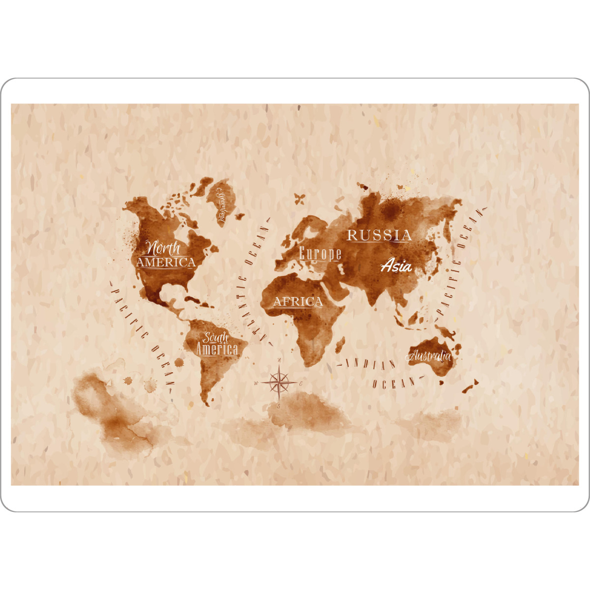 Tischset "World map retro brown" artboxONE - Kartografie