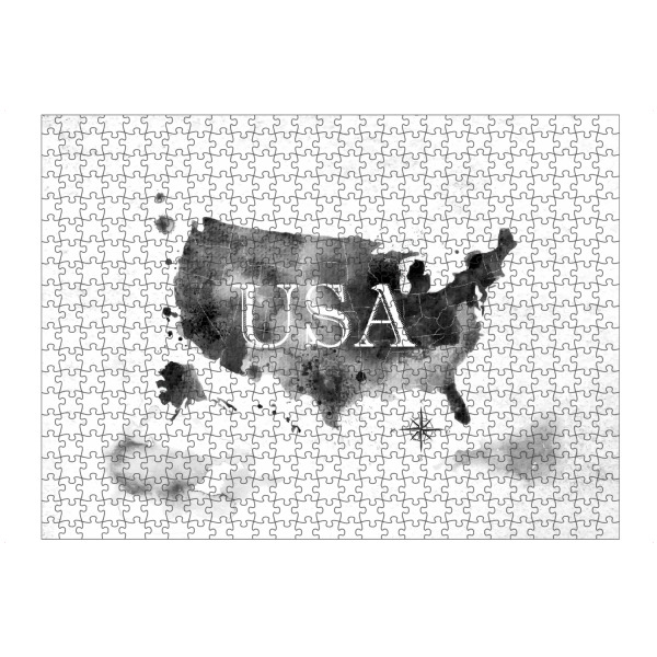 Puzzle Ravensburger "Ink United States map" artboxONE - Kartografie - Map,Watercolor,Paint,Art,Graphic,Vintage,Retro,America,United,States,Usa