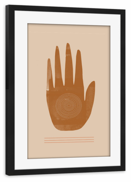 Poster mit Rahmen schwarz "Hand Art" artboxONE - Abstrakt
