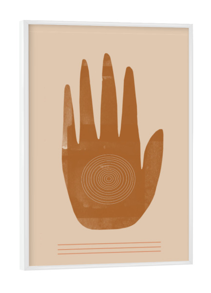 Poster mit weißem Rahmen "Hand Art" artboxONE - Abstrakt