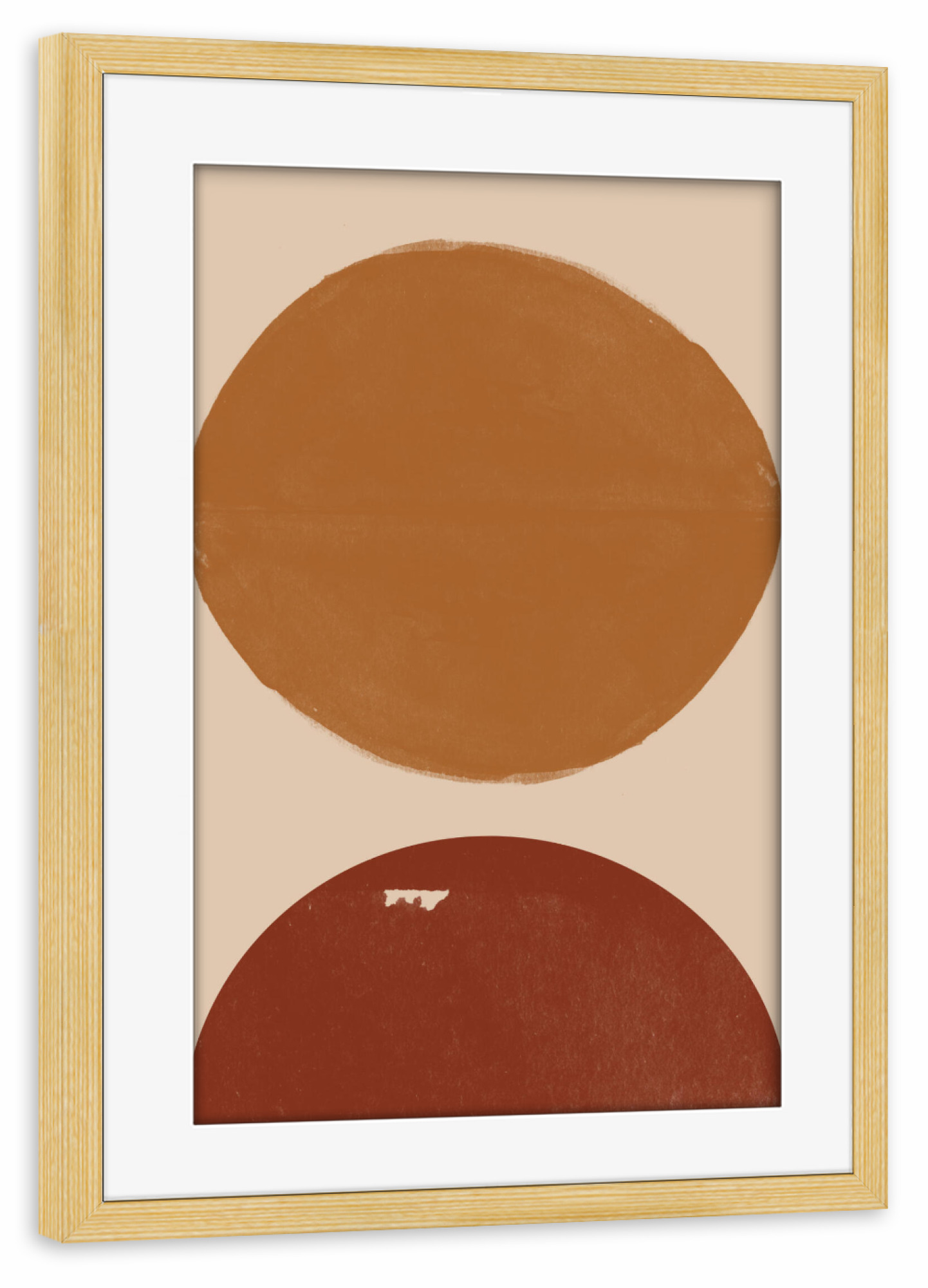 Poster mit Rahmen kiefer "Burnt Orange Sun" artboxONE - Abstrakt,Geometrie