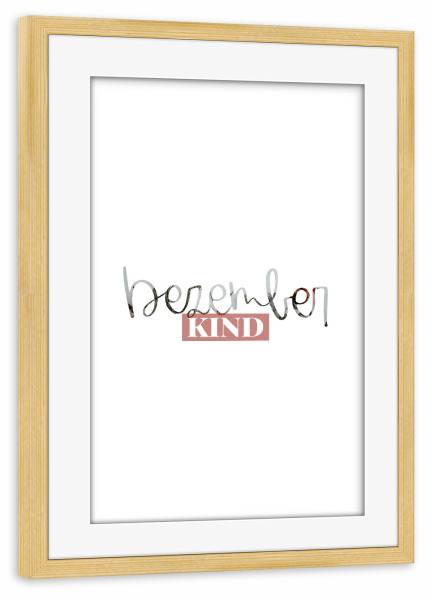 Poster mit Rahmen kiefer "Dezember Kind" artboxONE - Typografie