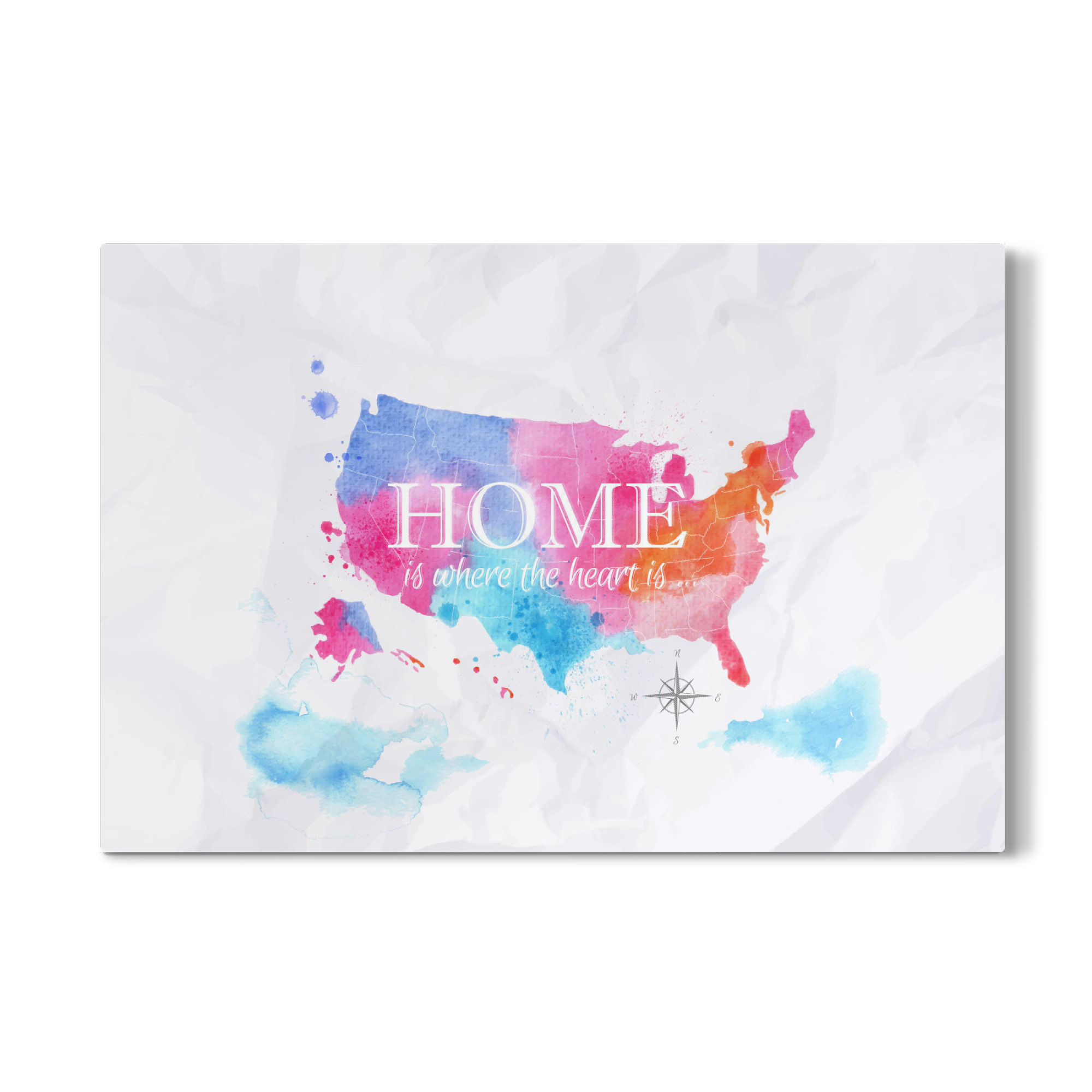 Galerie-Print "Watercolor map United States home" 75x50 cm artboxONE
