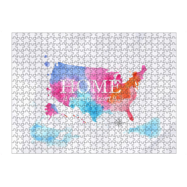 Puzzle Ravensburger "Watercolor map United States home" artboxONE - Kartografie