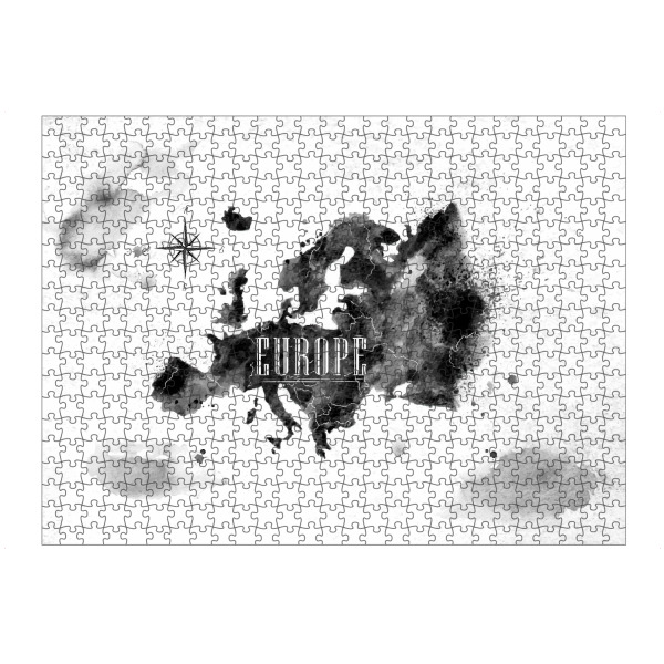 Puzzle Ravensburger "Ink Europe map" artboxONE - Kartografie - Map,Watercolor,Paint,Art,Globe,Illustration,Travel,Country,Graphic,Vintage,Retro
