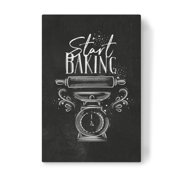 Leinwandbild "Start baking chalk" artboxONE - Essen & Trinken,Schwarzweiß