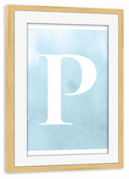 Poster mit Rahmen kiefer "Babyboy P" artboxONE - Typografie,Buchstaben / P