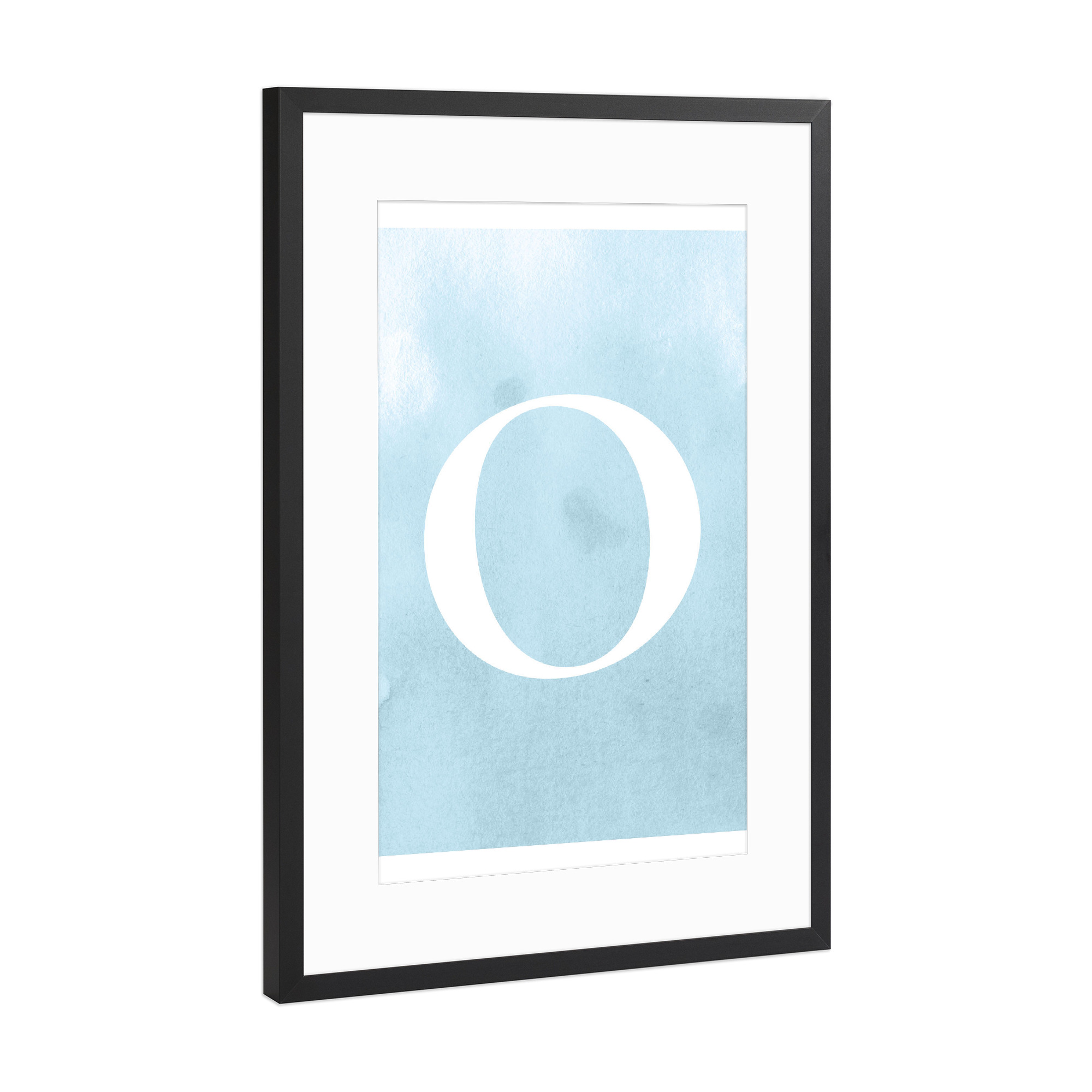 Poster mit Rahmen Schwarz (Metallic) "Babyboy O" artboxONE - Buchstaben / O - O,Buchstabe,Buchstabenposter,Anfangsbuchstabe,Namen,Namensposter