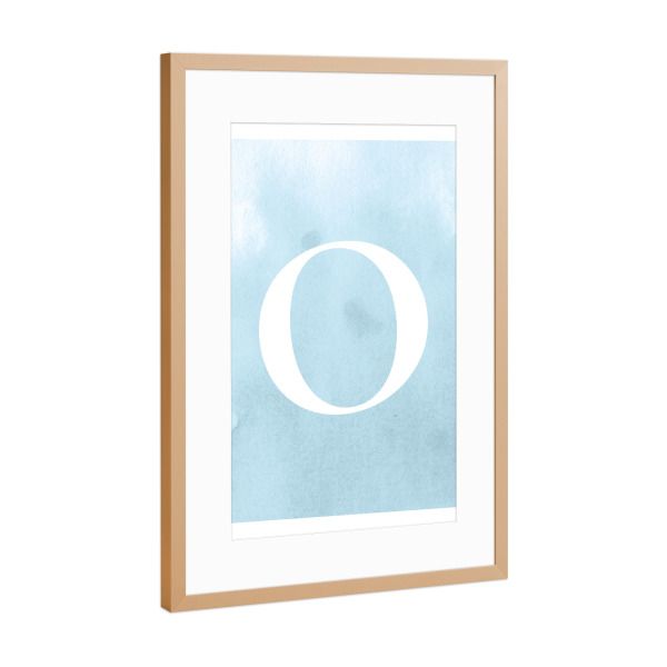 Poster mit Rahmen Kupfer "Babyboy O" artboxONE - Buchstaben / O - O,Buchstabe,Buchstabenposter,Anfangsbuchstabe,Namen,Namensposter