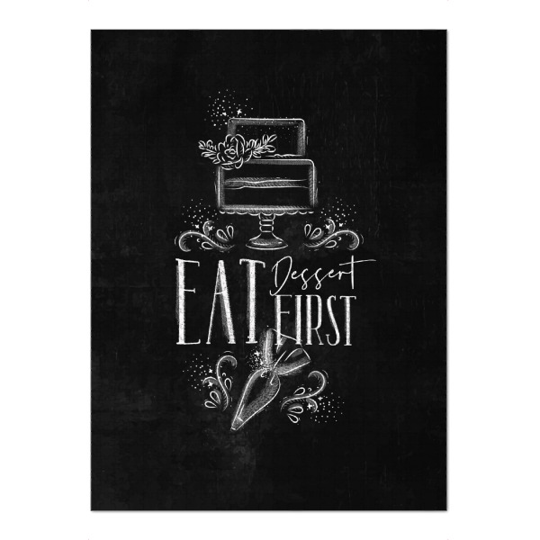 Puzzle Ravensburger "Eat dessert first chalk" artboxONE - Essen & Trinken,Schwarzweiß