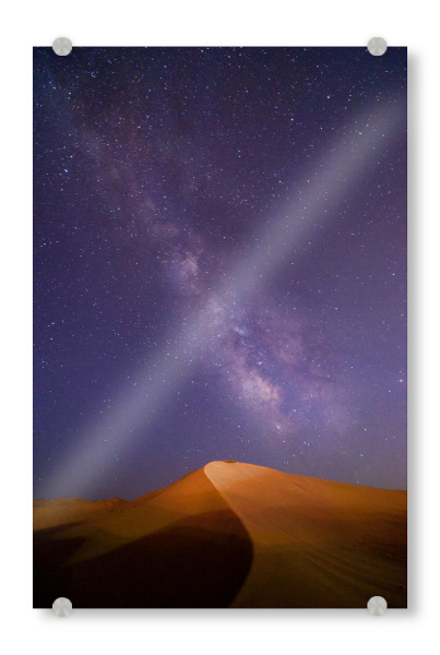 Acrylglasbild "Milky Way Dune" artboxONE - Natur,Reise - Düne,Milchstraße,Galaxy,Wüste,Nacht,Orient,Oriental,Marokko
