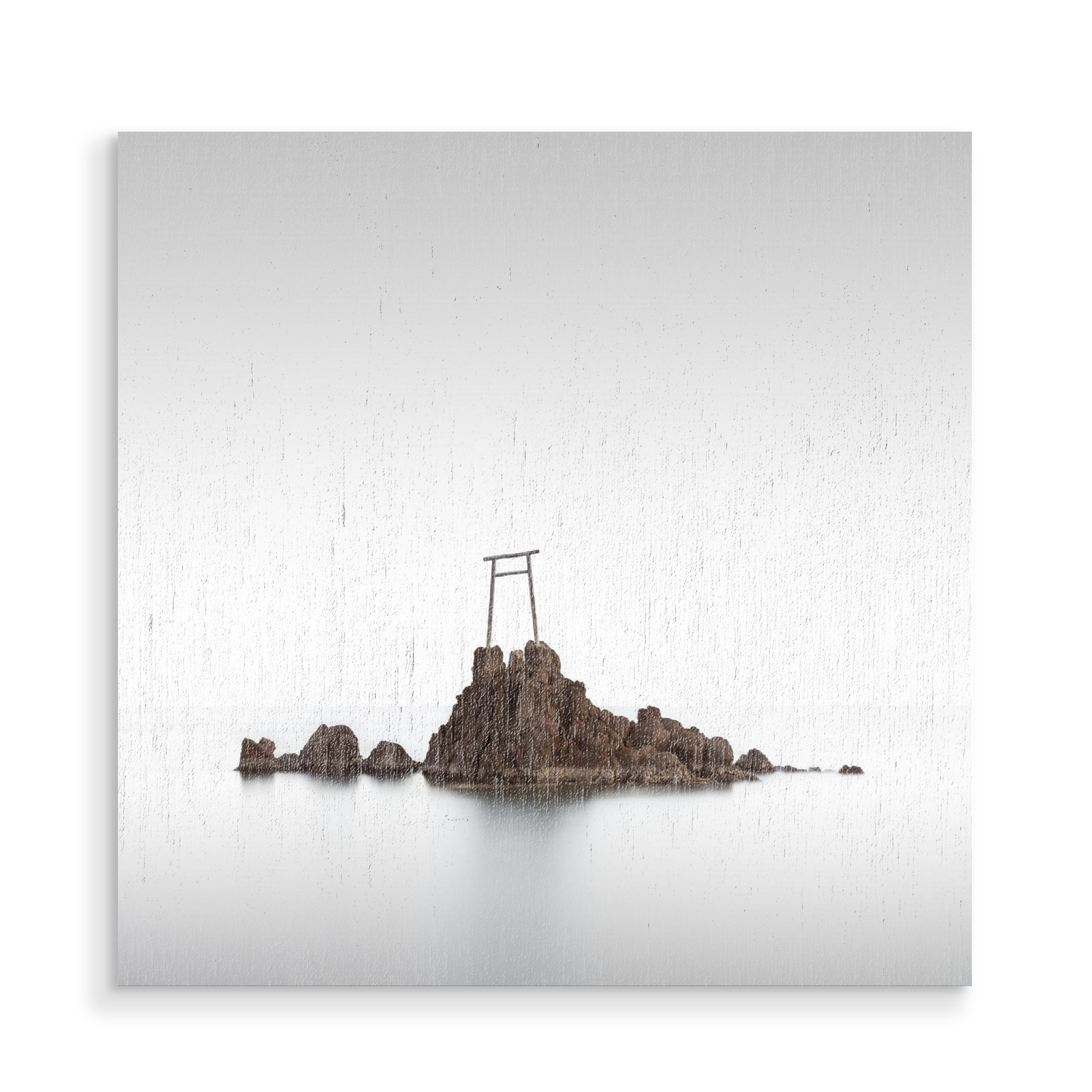 Holzbild "Torii Minato | Japan" artboxONE - Natur,Reise,Städte / Tokio - Japan,Asien,Torii,Tokio,Shinto,Stein,Steine,Fels,Felsen