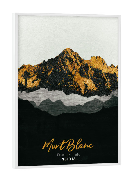 Poster mit weißem Rahmen "Mont Blanc Alpen" artboxONE - Natur,Reise - Berge,Gebirge,Gipfel,Alpen