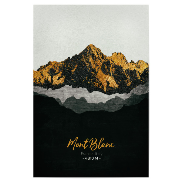 Poster 30x20 cm "Mont Blanc Alpen" artboxONE - Natur,Reise - Berge,Gebirge,Gipfel,Alpen