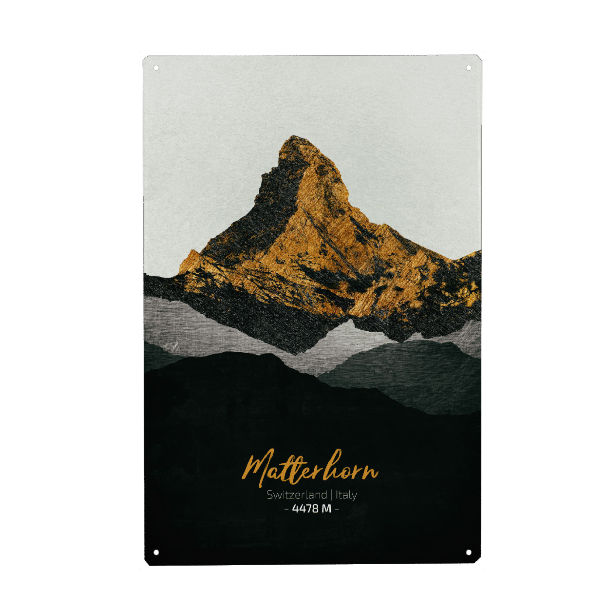 Holzbild "Matterhorn Alpen" artboxONE - Natur,Reise - Berge,Gebirge,Gipfel,Alpen,Natur,Landschaft,Schweiz,Italien