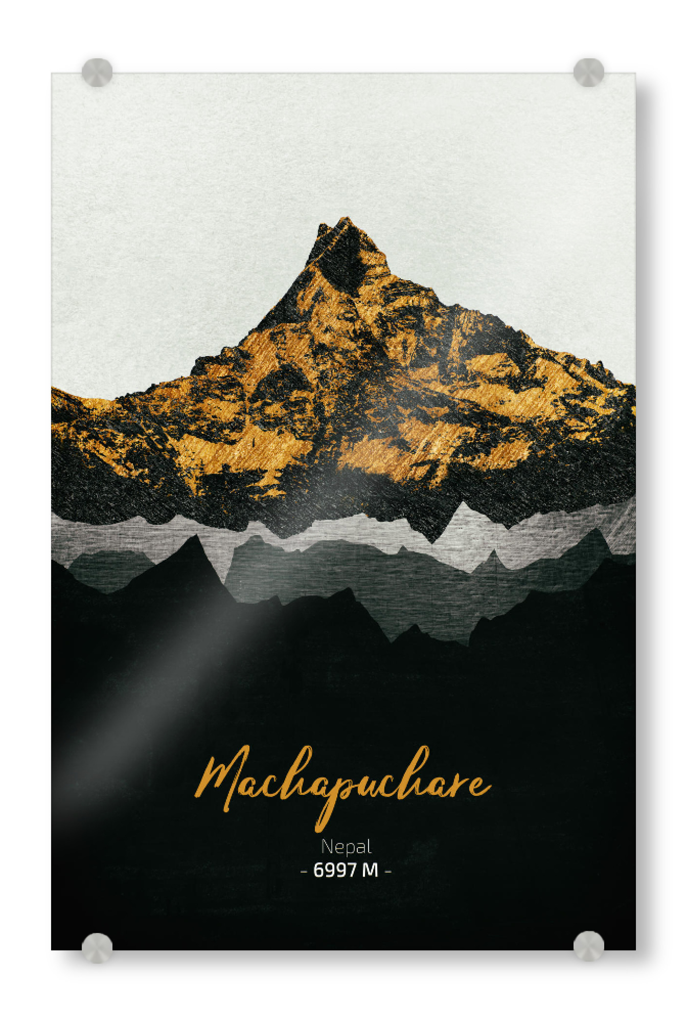 Acrylglasbild "Machapuchare" artboxONE - Natur,Reise - Berge,Gebirge,Gipfel,Himalaya,Natur,Landschaft,Nepal