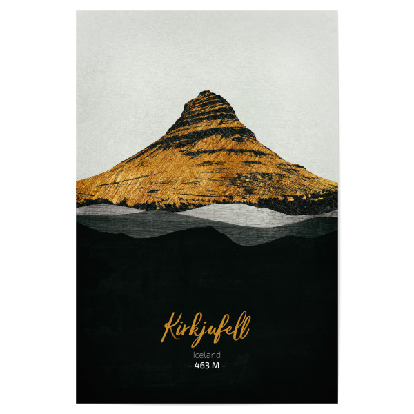 Poster "Kirkjufell Island" artboxONE - Natur,Reise - Berge,Gebirge,Gipfel,Landschaft,Island