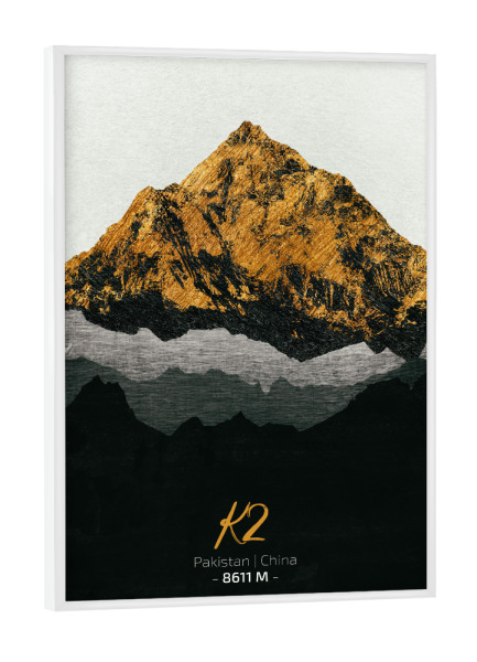 Poster mit weißem Rahmen "K2 Himalaya" artboxONE - Natur,Reise - Berge,Gebirge,Gipfel,Himalaya,Natur,Landschaft,Pakistan,China