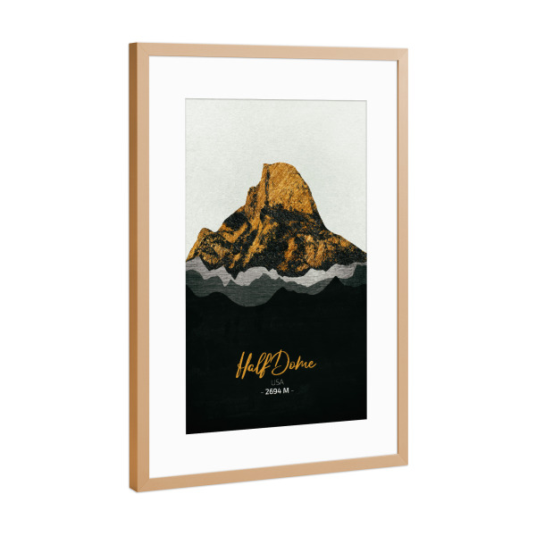 Poster mit Rahmen Kupfer "Half-Dome" artboxONE - Natur,Reise - Berge,Gebirge,Gipfel,Himalaya,Natur,Landschaft