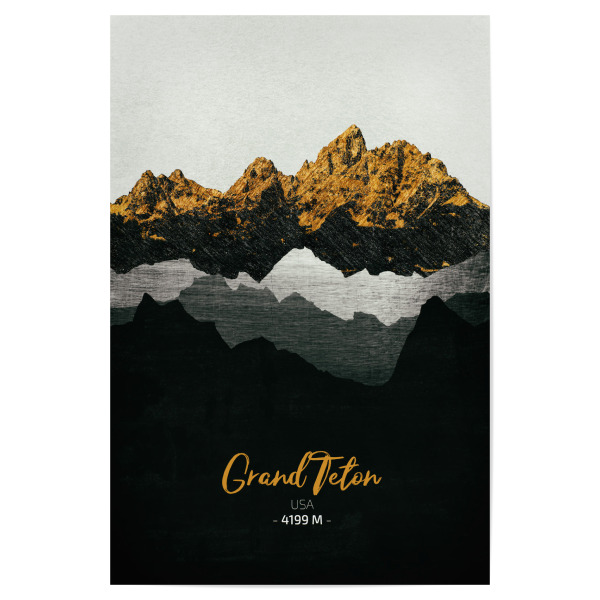 Poster 30x20 cm "Grand Teton" artboxONE - Natur,Reise - Berge,Gebirge,Gipfel,Natur,Landschaft,Usa