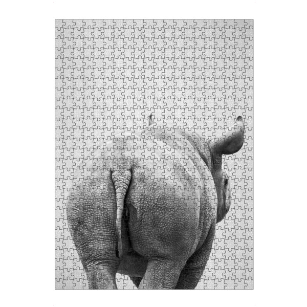artboxONE Puzzle "Rhino Tail - Black & White" artboxONE - Tiere,Schwarzweiß - Animal,Animals,Portrait,Rhino,Rhinoceros,Africa,Tail - Bild animal